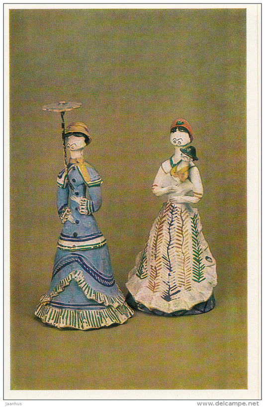 Smart Lady and Nanny , Tula Province - Russian Folk Toys - 1984 - Russia USSR - unused - JH Postcards