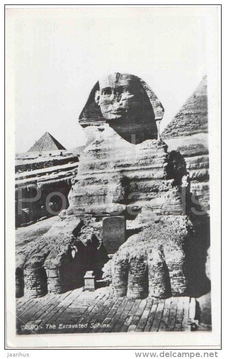 The Excavated Sphinx - 260 - El Giza - Cairo - old postcard - Egypt - unused - JH Postcards