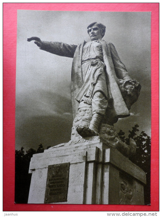 sculpture by V. Grybas - Zemaitis . Raseiniai . 1934 - Monumental Sculpture - 1961 - Lithuania USSR - unused - JH Postcards