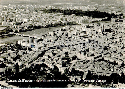 Parma dall aereo - Scorcio panoramico e ponti sul Torrente Parma - 23811 - old postcard - 1956 - Italy - used - JH Postcards