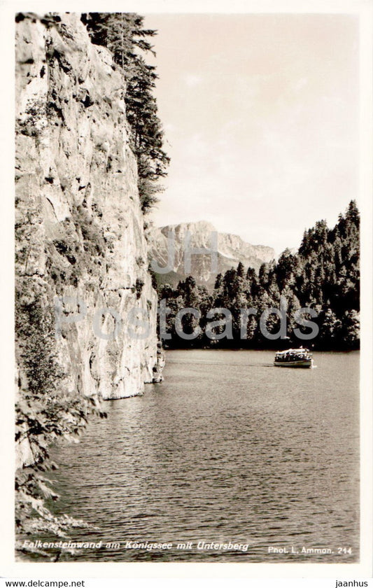 Falkensteinwand am Konigssee mit Untersberg - old postcard - Germany - unused - JH Postcards