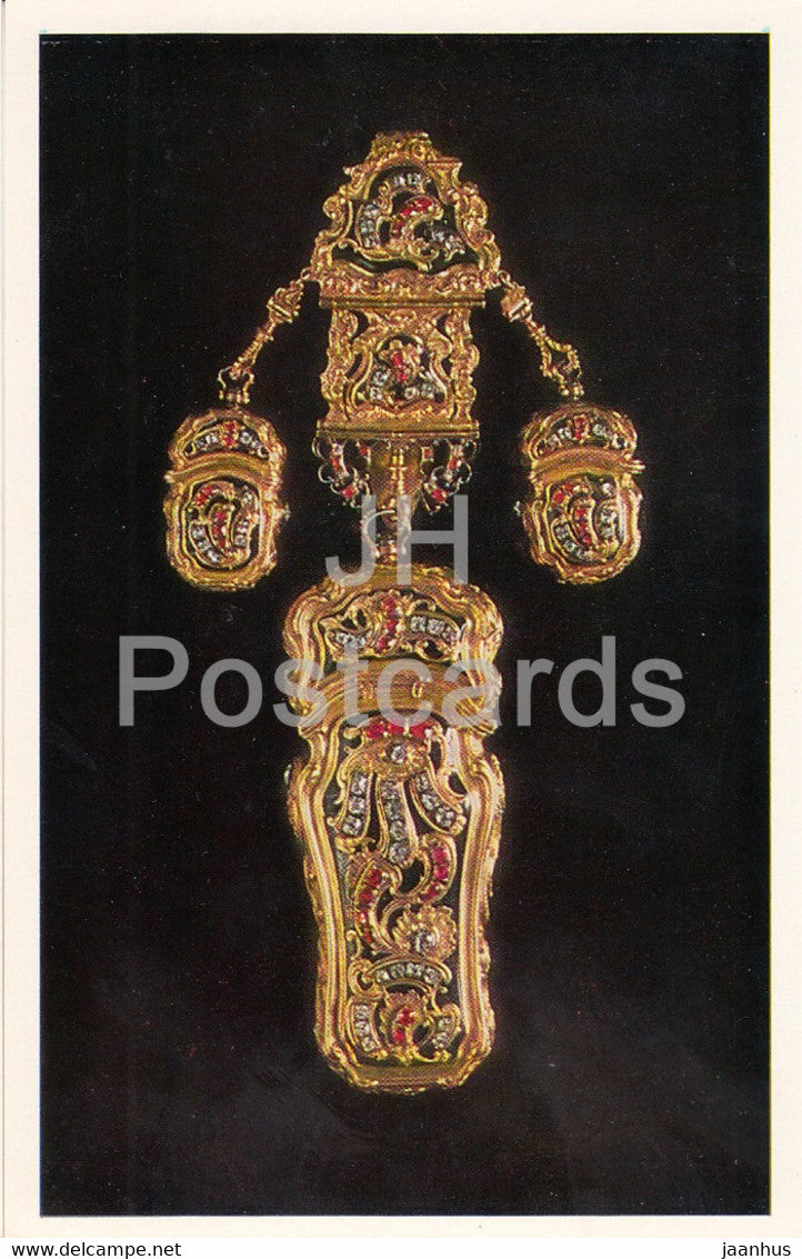 Jewels - Gold Etui - England 18th Century - The Hermitage - Leningrad - Russia - USSR - 1982 - used - JH Postcards