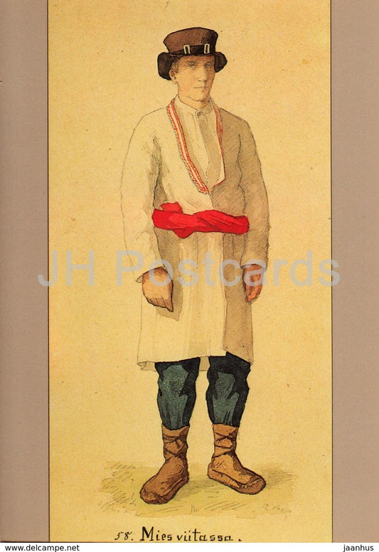 Rautjärvi Man - Agathon Reinholm - Finnish folk costumes - reproduction - Finland - unused - JH Postcards