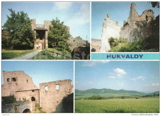 Hukvaldy - castle - ruins - Czechoslovakia - Czech - unused - JH Postcards