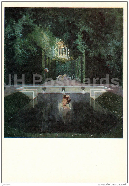 painting by A. Benois - Marquise Bath , 1906 - 1977 - Russia USSR - unused - JH Postcards