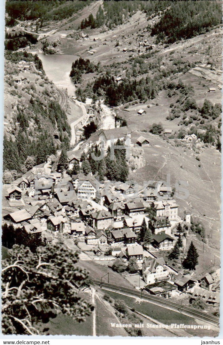Wassen mit Stausee Pfaffensprung - 7051 - old postcard - Switzerland - unused - JH Postcards