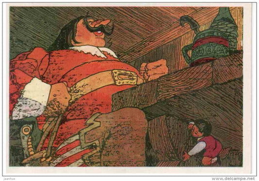 Tom Thumb - cannibal eating - Fairy Tale by Charles Perrault - 1976 - Russia USSR - unused - JH Postcards