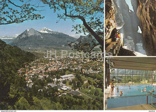 Bad Ragaz - Churfirsten - Gonzen - Alvier - Taminaschlucht - Thermalschwimmbad - pool - 1980 - Switzerland - used - JH Postcards
