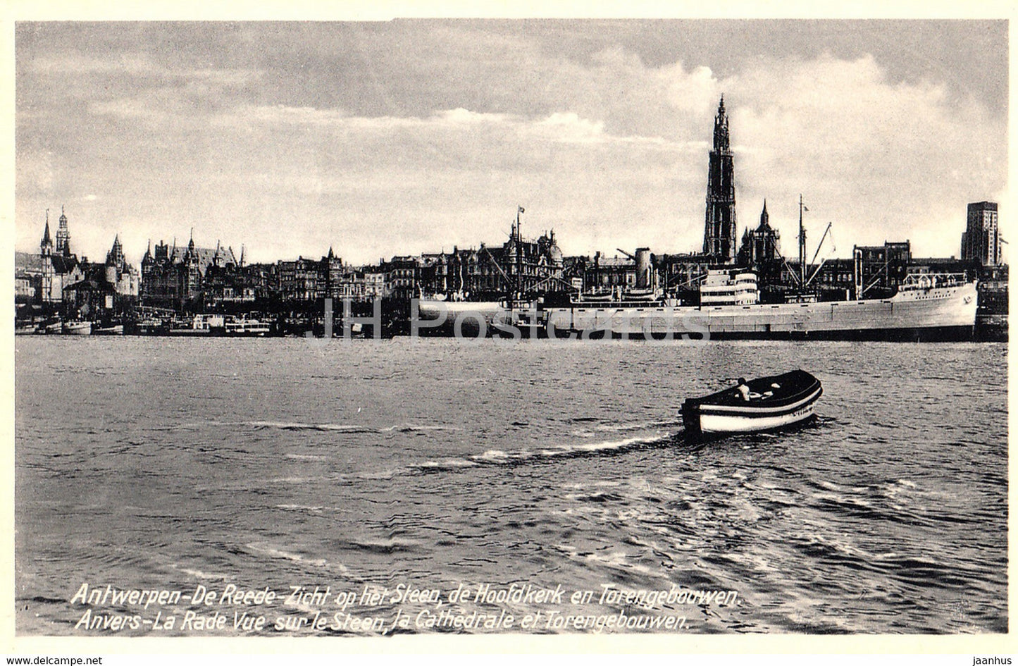 Anvers - Antwerpen - De Reede - Zicht op het Steen - Hoofdkerk - Torengebouwen  old postcard - 1937 - Belgium - used - JH Postcards
