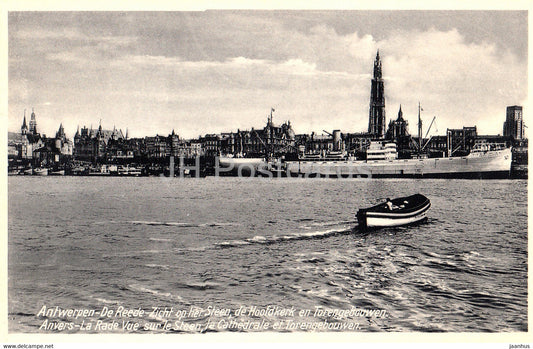 Anvers - Antwerpen - De Reede - Zicht op het Steen - Hoofdkerk - Torengebouwen  old postcard - 1937 - Belgium - used - JH Postcards