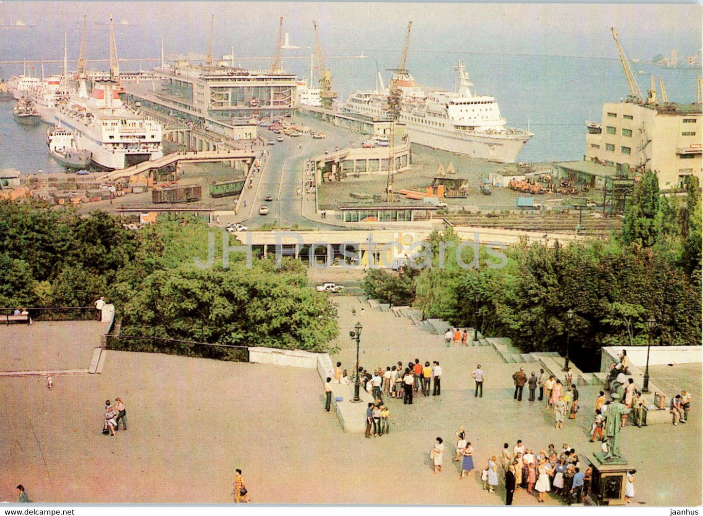 Odessa - Sea Port - ship - postal stationery - 1983 - Ukraine USSR - unused - JH Postcards