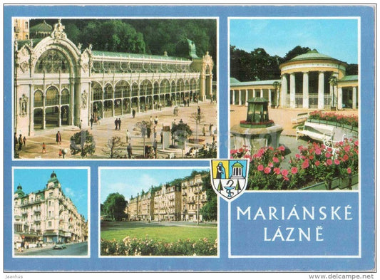 Marianske Lazne - Spa colonnade - Ferdinand source - hotel Praha - spa - Czechoslovakia - Czech - unused - JH Postcards