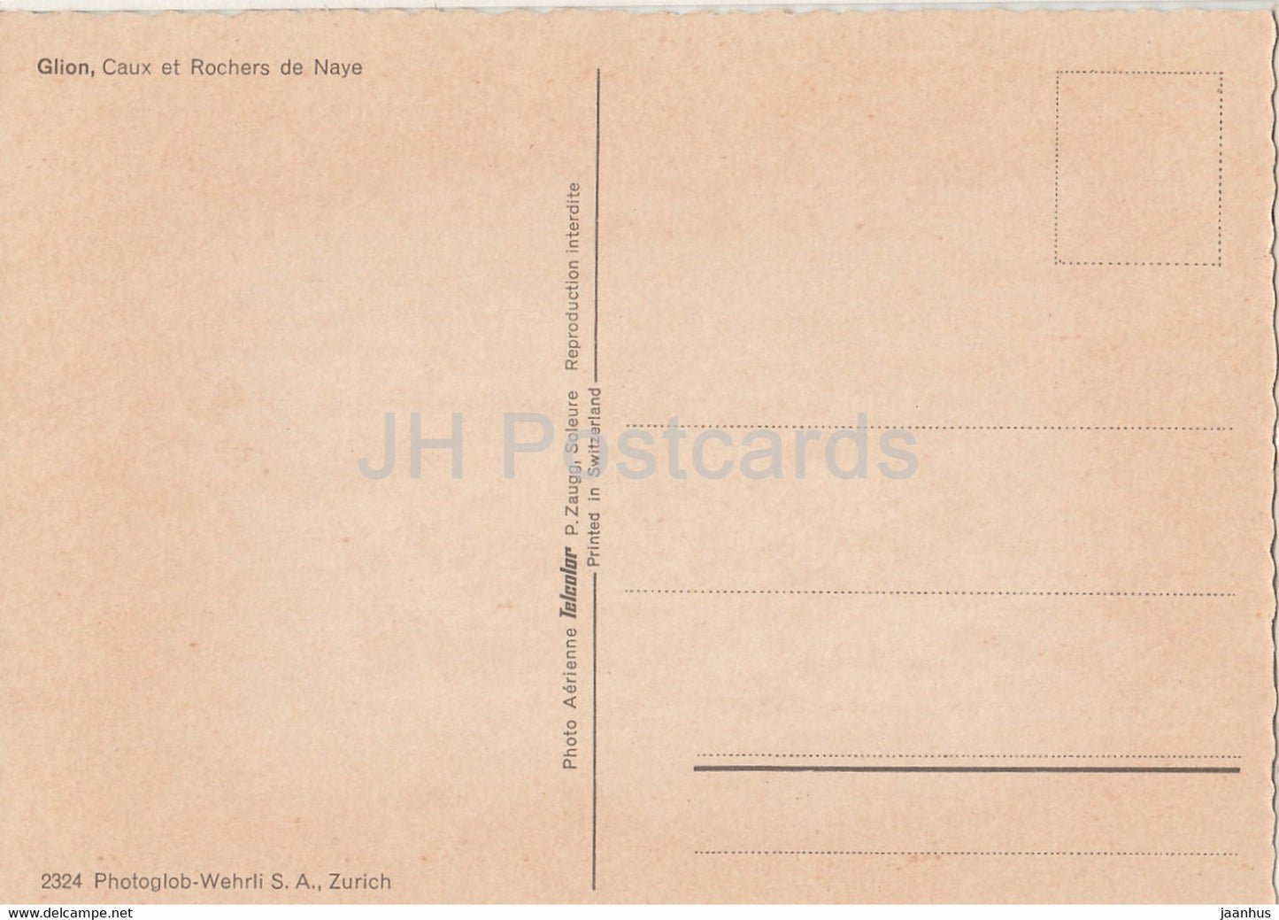 Glion - Caux et Rochers de Naye - 2324 - Suisse - inutilisé