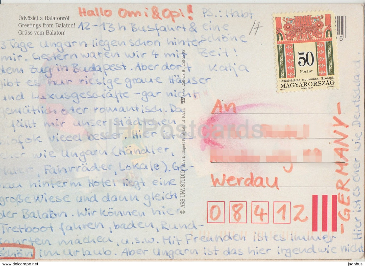 Salutations de Balaton - bateau à voile - multiview - années 1990 - Hongrie - utilisé