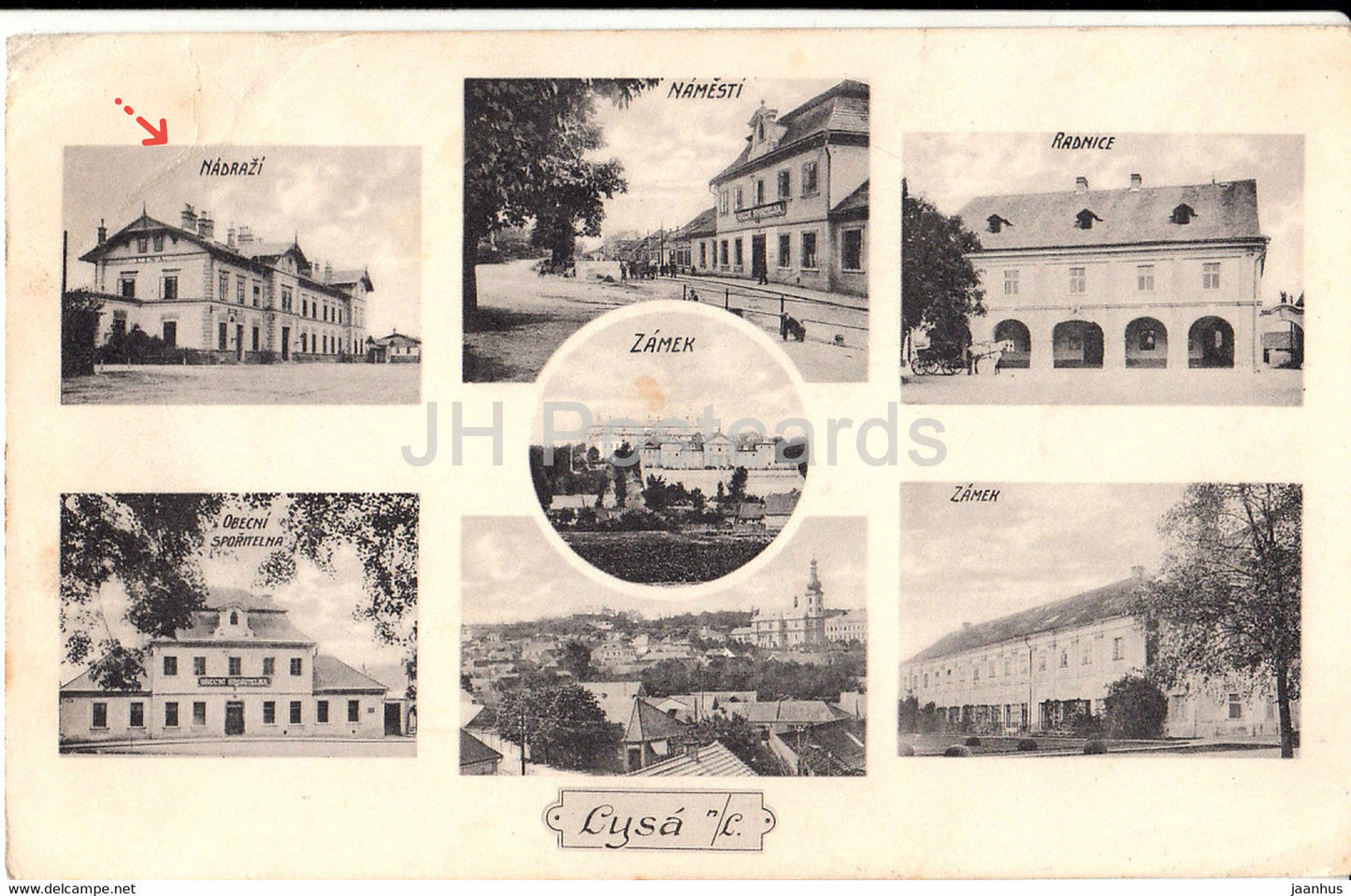 Lysa - old postcard - 1927 -Czech Republic - used - JH Postcards