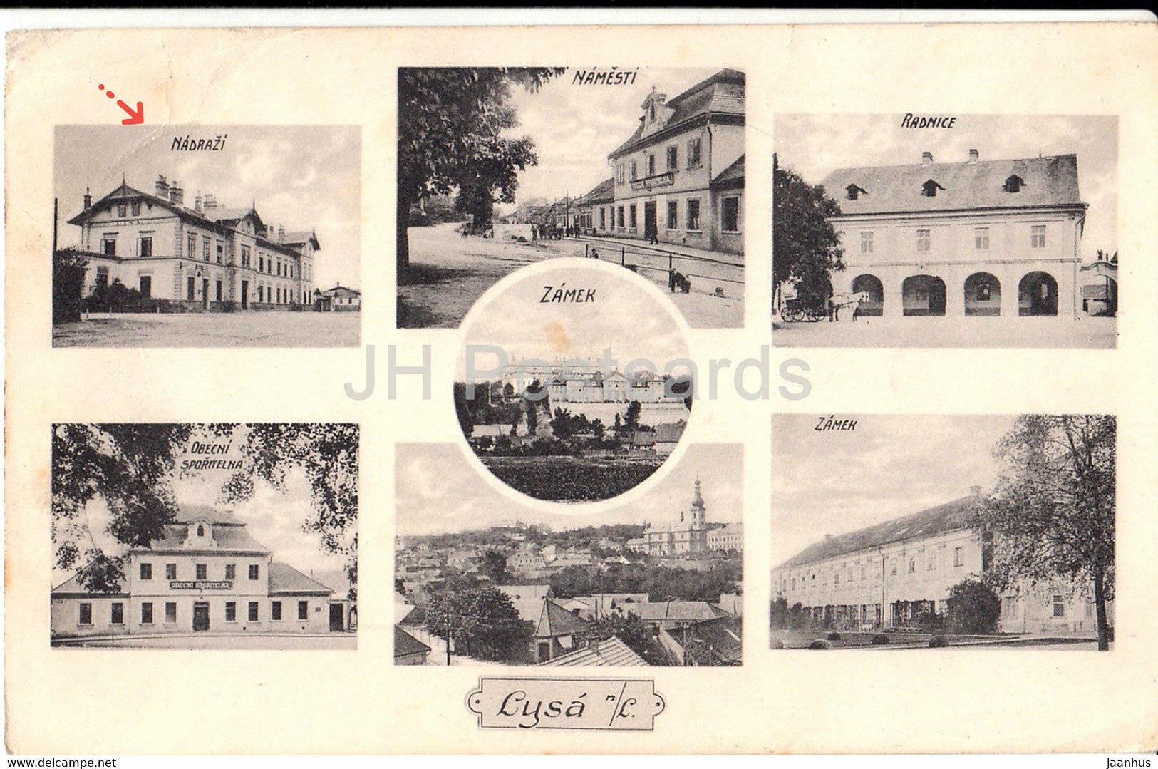 Lysa - old postcard - 1927 -Czech Republic - used - JH Postcards
