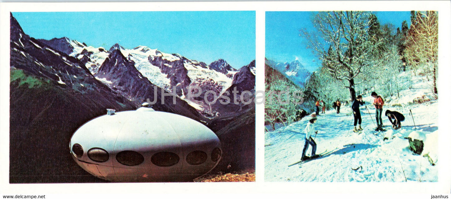 Dombay - Dombai - Tourist Cottage - Ski Outing - 1983 - Russia USSR - unused - JH Postcards