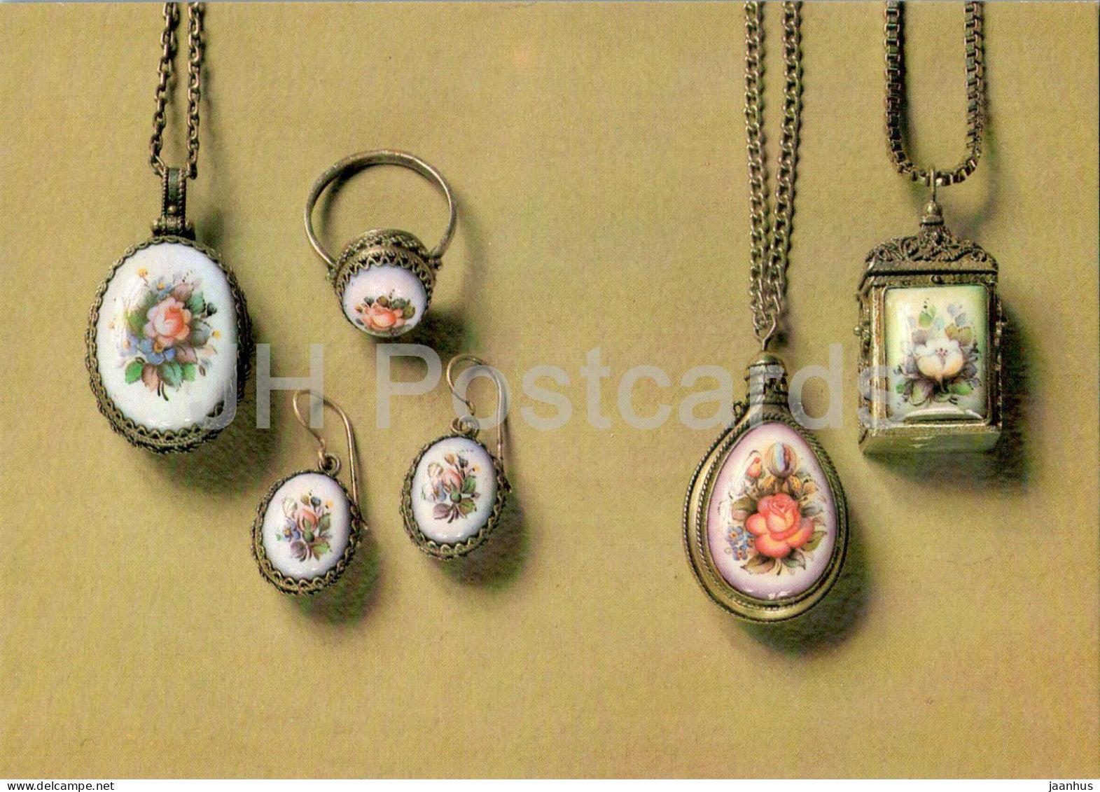 set Surprise and scent boxes by T. Mikhailenko - Enamel Crafts of Rostov Finift - art - 1989 - Russia USSR - unused - JH Postcards