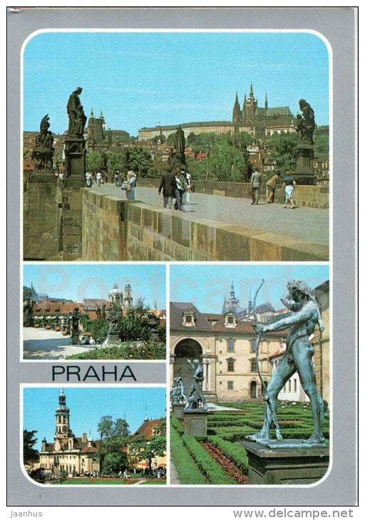 Praha - Prague - Charles bridge - Vrtba Garden - Wallenstein Garden - Loreta -  Czechoslovakia - Czech - unused - JH Postcards