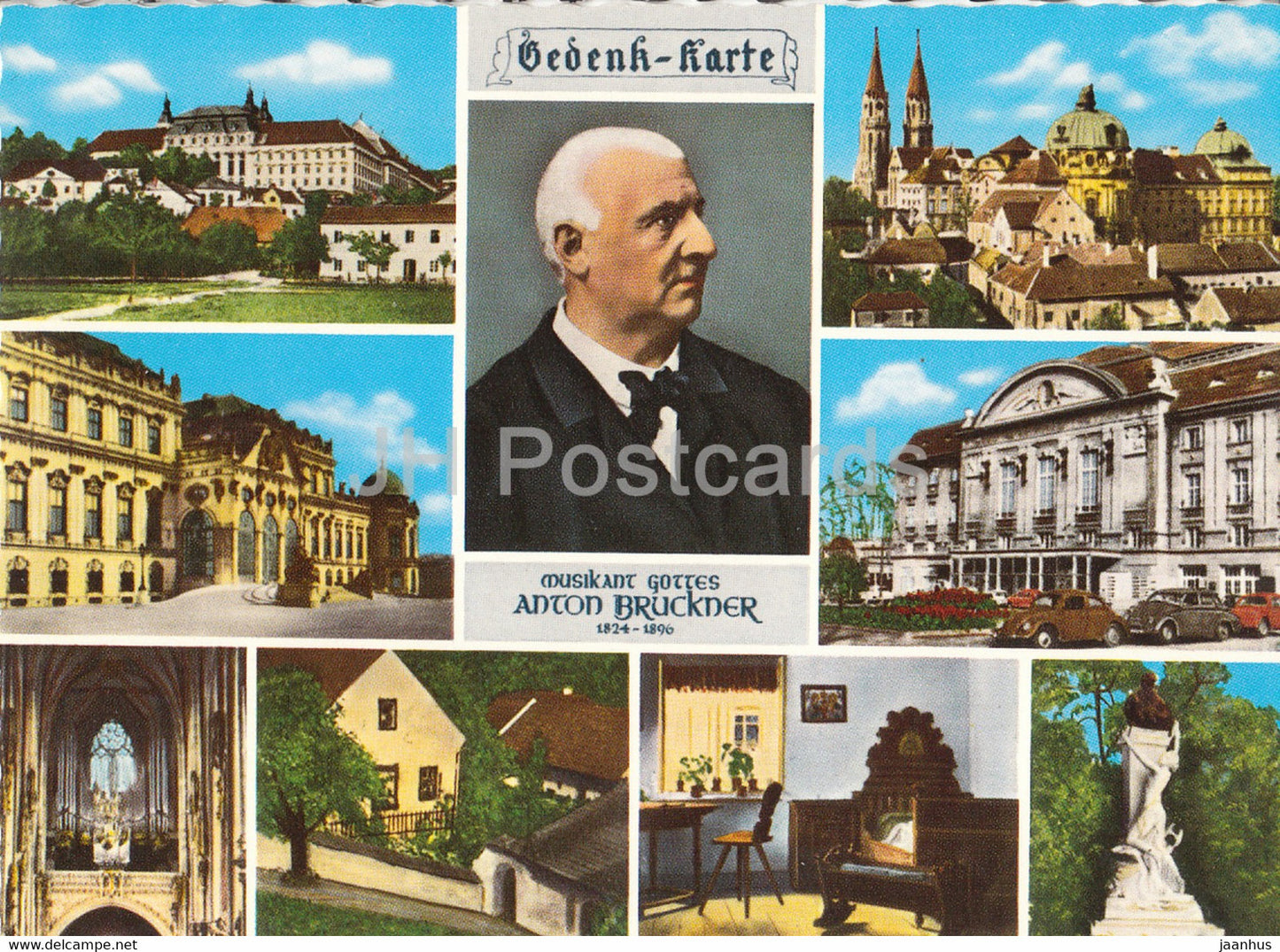 Anton Bruckner - Stift St Florian - Klosterneuburg - Schloss Belvedere - Wien - composer - multiview - Austria - unused - JH Postcards