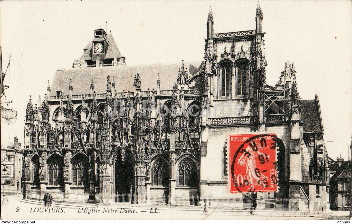 Louviers - L'Eglise Notre Dame - church - 2 - old postcard - 1916 - France - used - JH Postcards