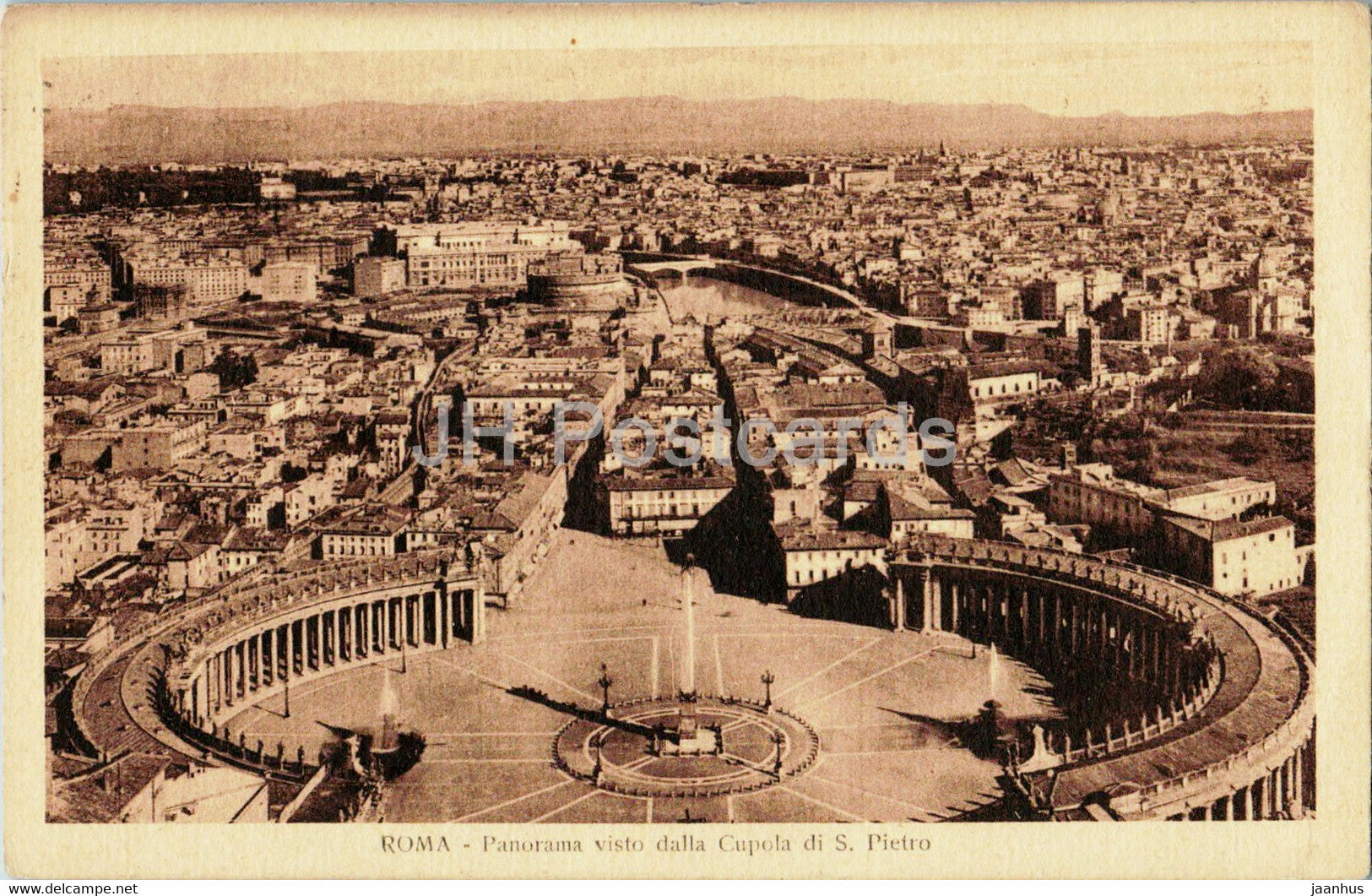 Roma - Rome - Panorama visto dalla Cupola di S Pietro - 206 - old postcard - Italy - used - JH Postcards