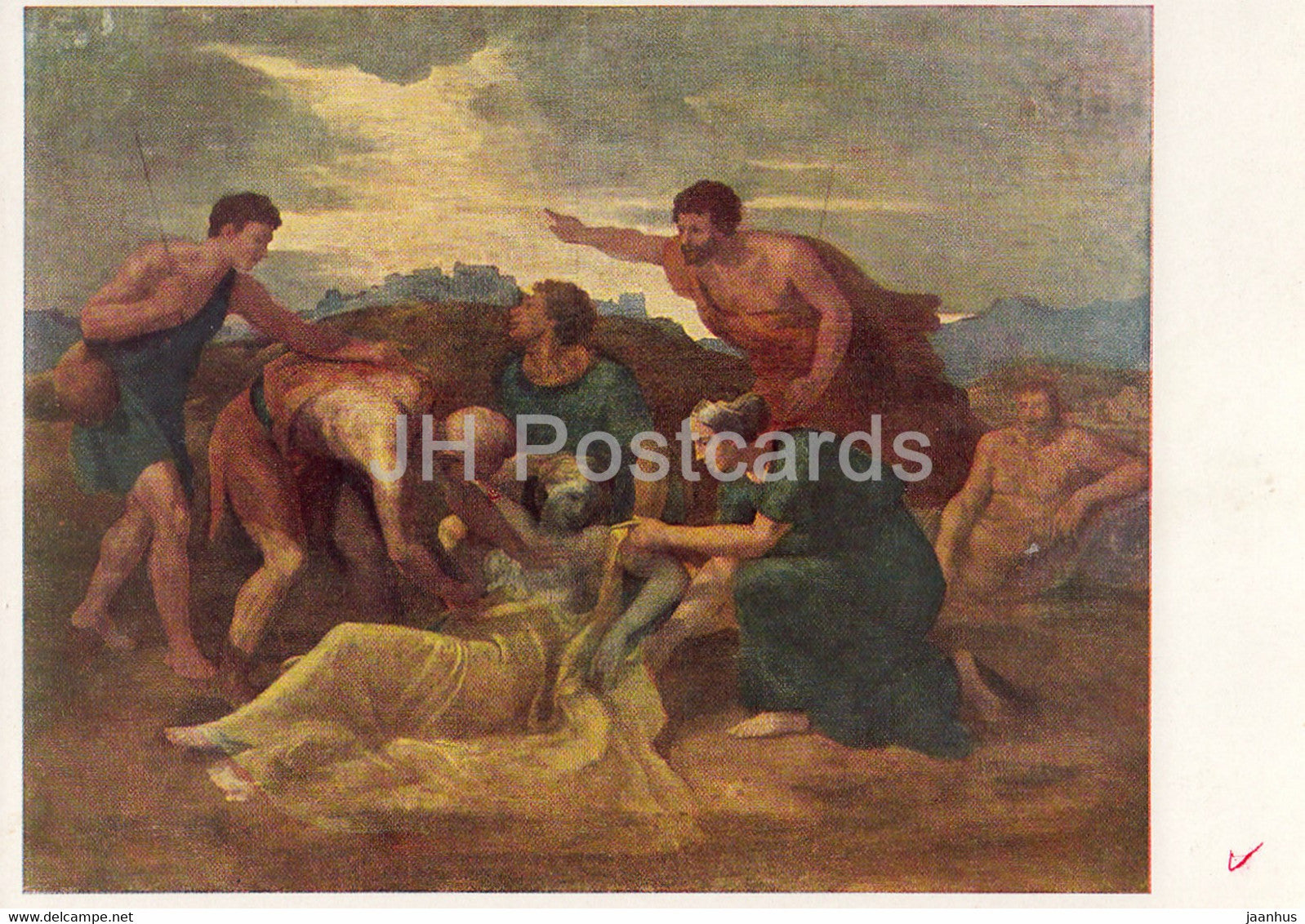 painting by Nicolas Poussin - Rescue of Zenoby - French art - 1966 - Russia USSR - unused - JH Postcards