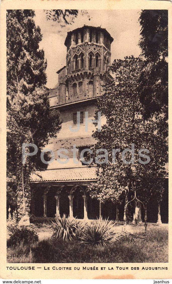 Toulouse - Le Cloitre du Musee et la Tour des Augustins - cloister - 38 - old postcard - 1937 - France - used - JH Postcards