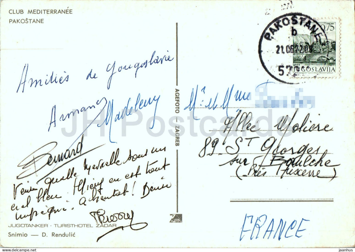 Pakostane - Club Mediterranee - 1972 - Yougoslavie - Croatie - d'occasion 