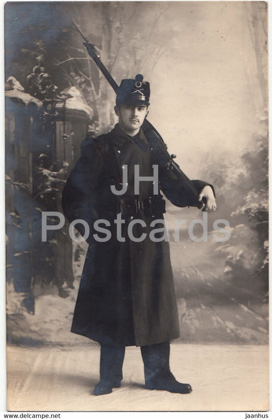 military - soldier - 5674 - old postcard - 1913 - used - JH Postcards