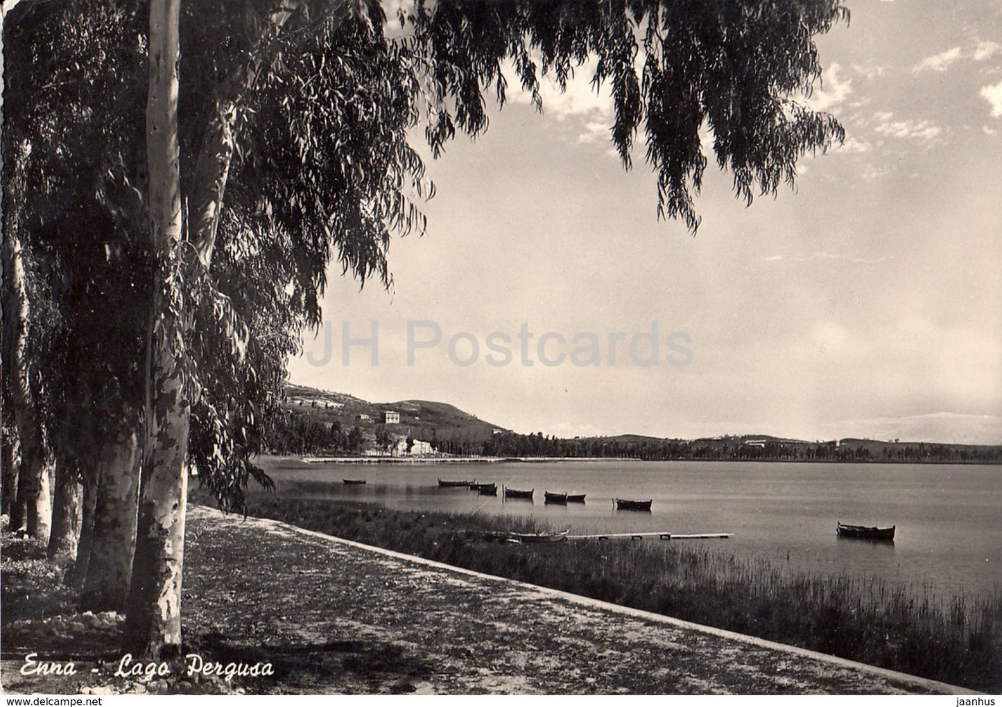 Enna - Lago Pergusa - lake - 1519 - Italy - old postcard - 1958 - used - JH Postcards