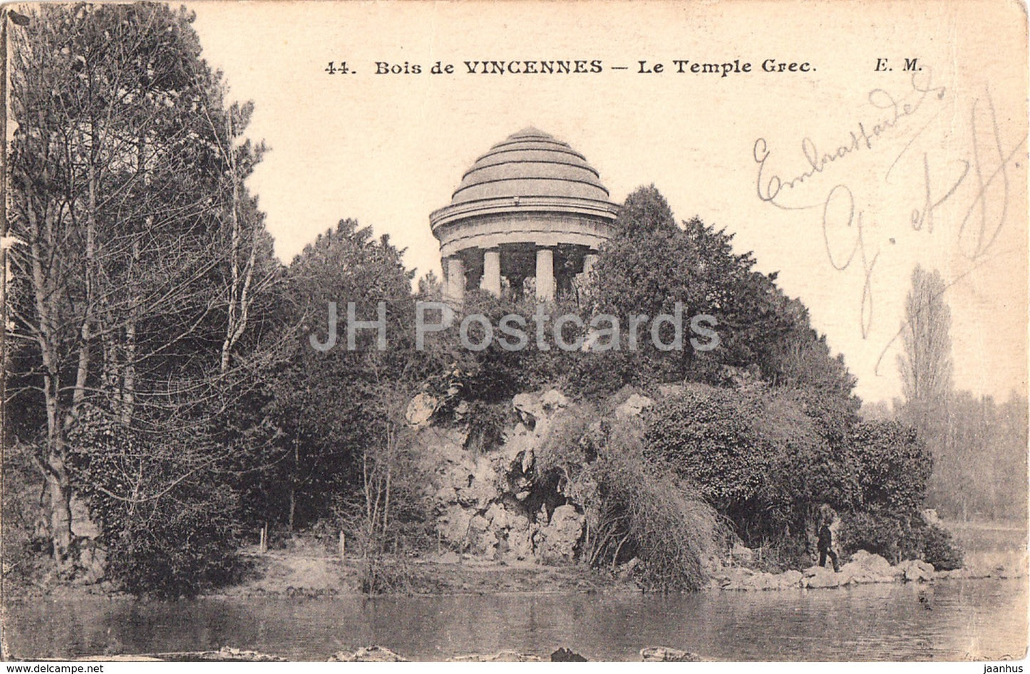 Bois de Vincennes - Le Temple Grec - 44 - old postcard - 1918 - France - used - JH Postcards