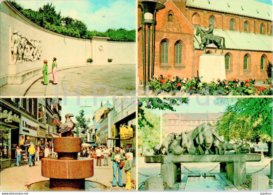 Arhus - Aarhus - Mindeparken - Fuglebronden - Ceresd-Bronden - memorial park - multiview - 149 - 1978 - Denmark - used - JH Postcards