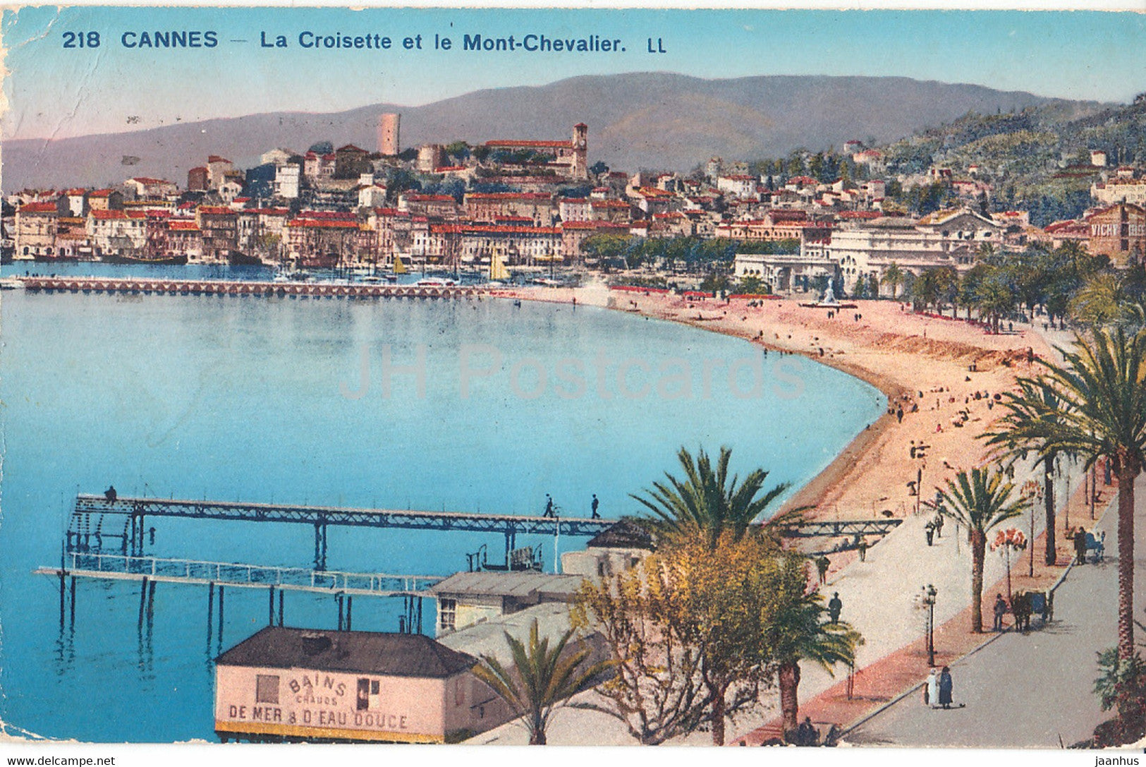 Cannes - La Croisette et le Mont Chevalier - 218 - old postcard - 1931 - France - used - JH Postcards