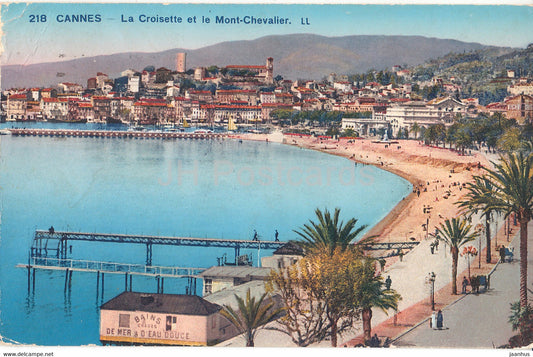 Cannes - La Croisette et le Mont Chevalier - 218 - old postcard - 1931 - France - used - JH Postcards