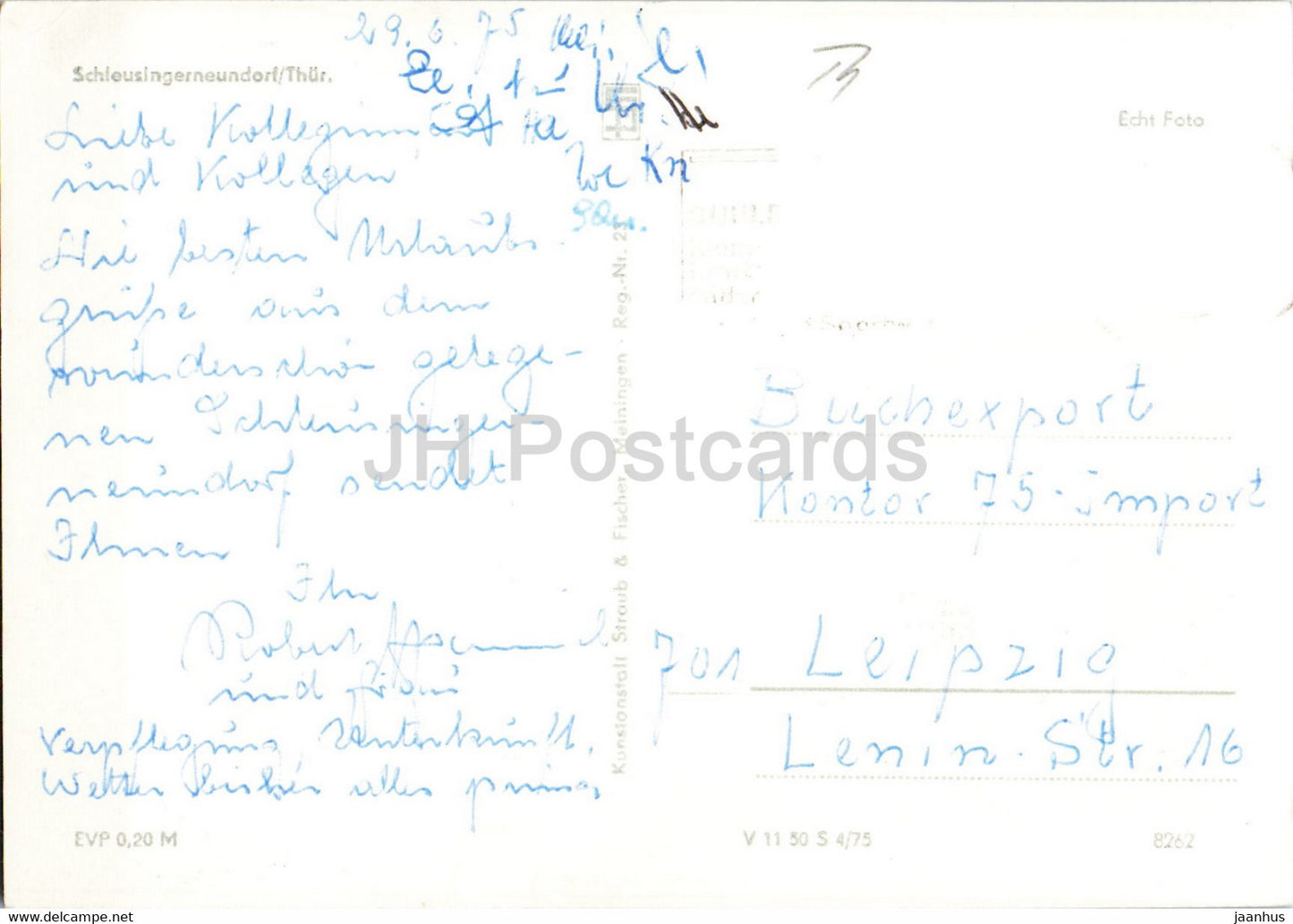 Schleusingerneundorf - Thur - old postcard - 1975 - Germany DDR - used