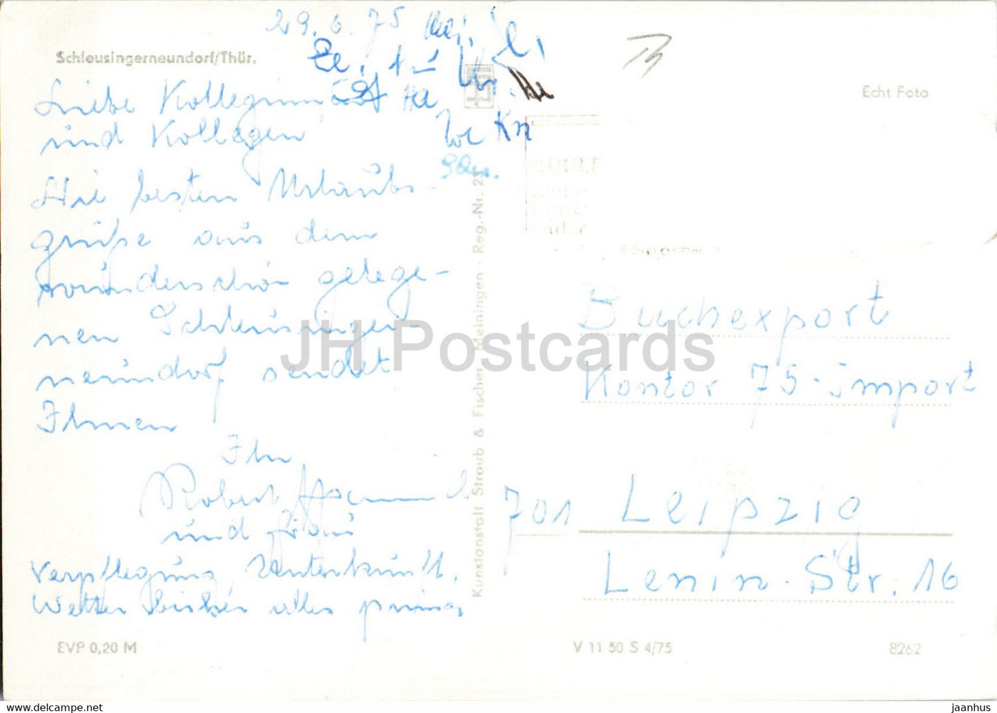 Schleusingerneundorf - Thur - old postcard - 1975 - Germany DDR - used