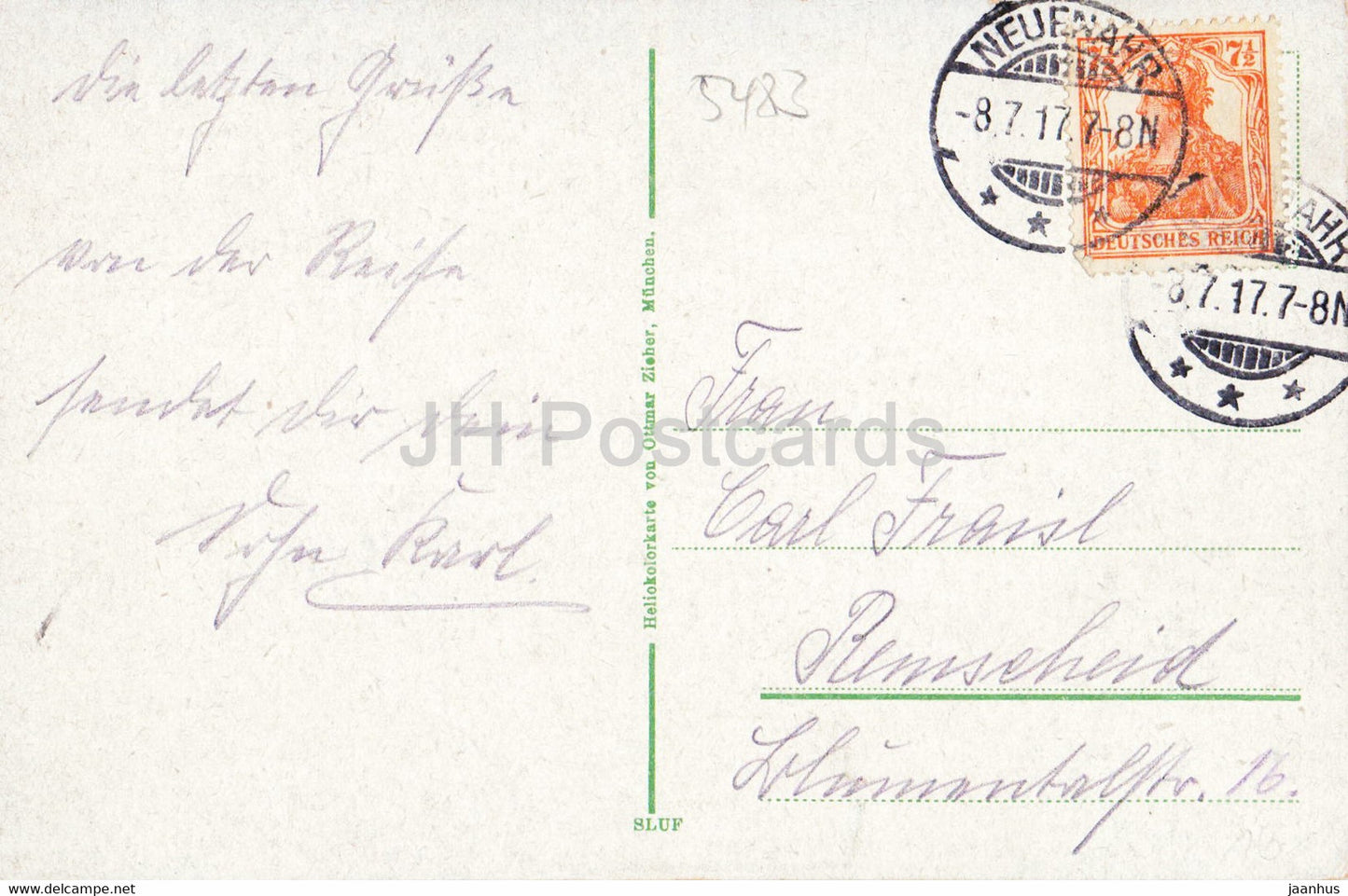 Bad Neuenahr - Landskrone - Partie im Kurgaten - Wasserfall - alte Postkarte - 1917 - Deutschland - gebraucht