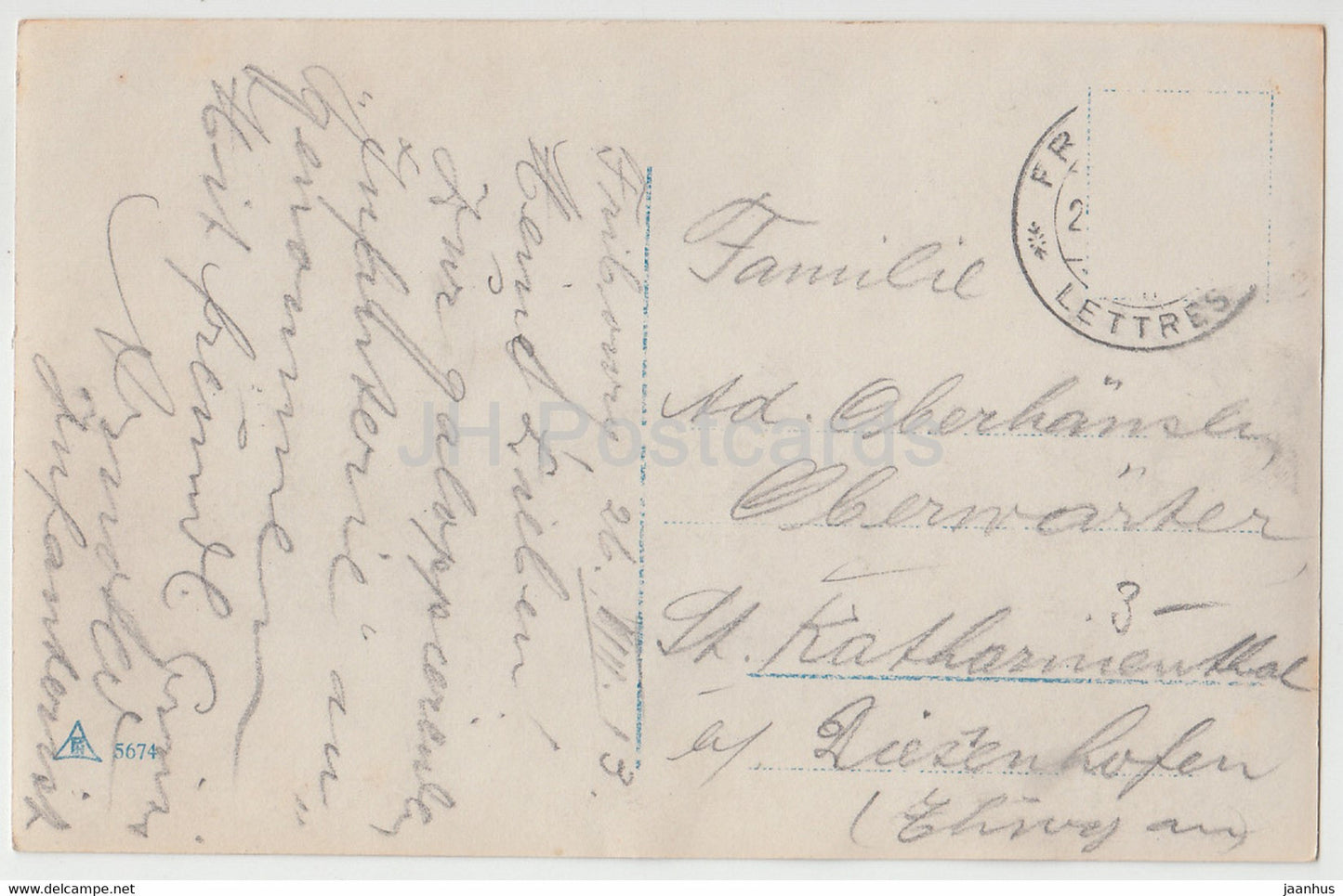 militaire - soldat - 5674 - carte postale ancienne - 1913 - utilisé