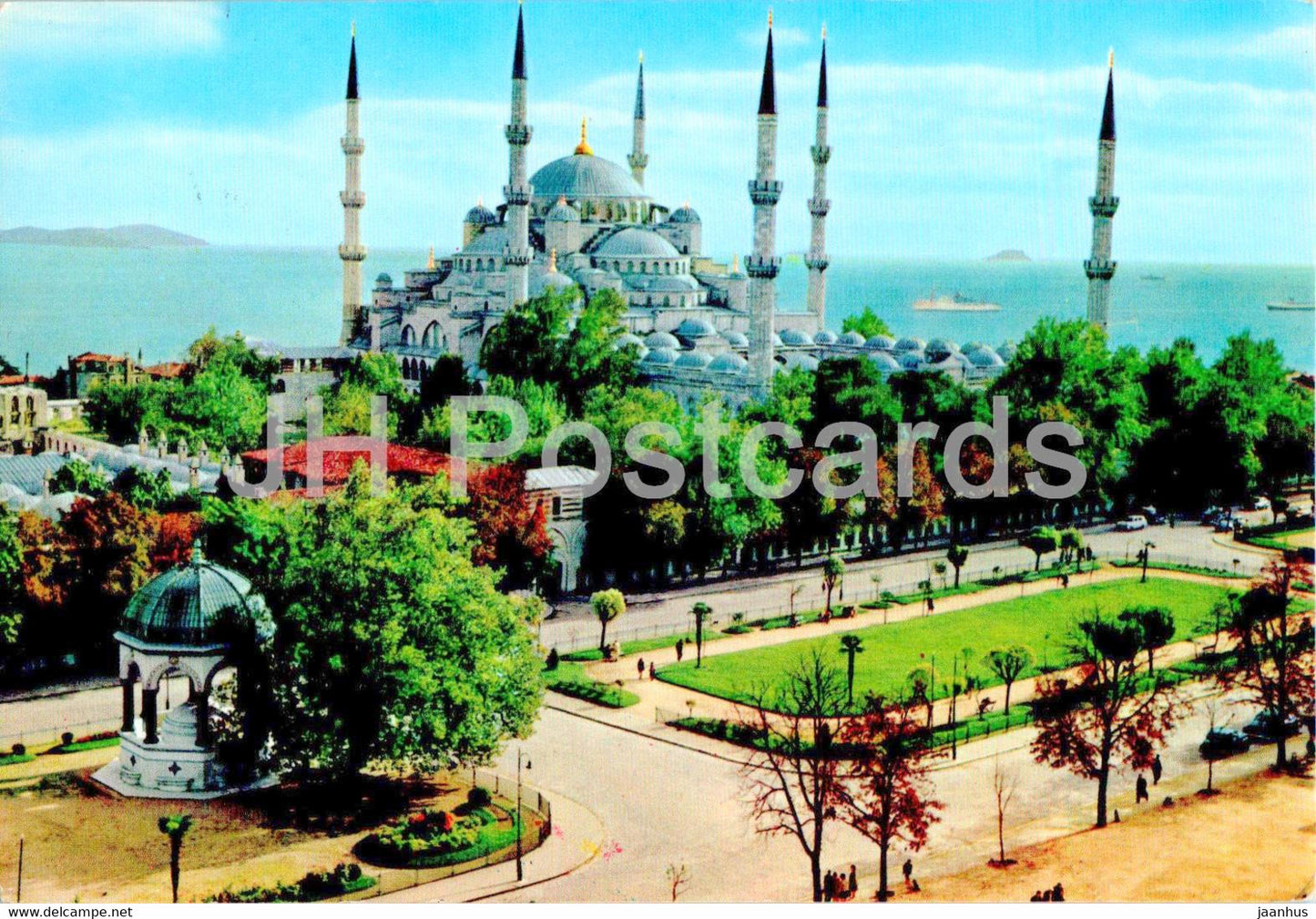 Istanbul - The Blue Mosque and German Fountan - 1966 - Turkey - used - JH Postcards