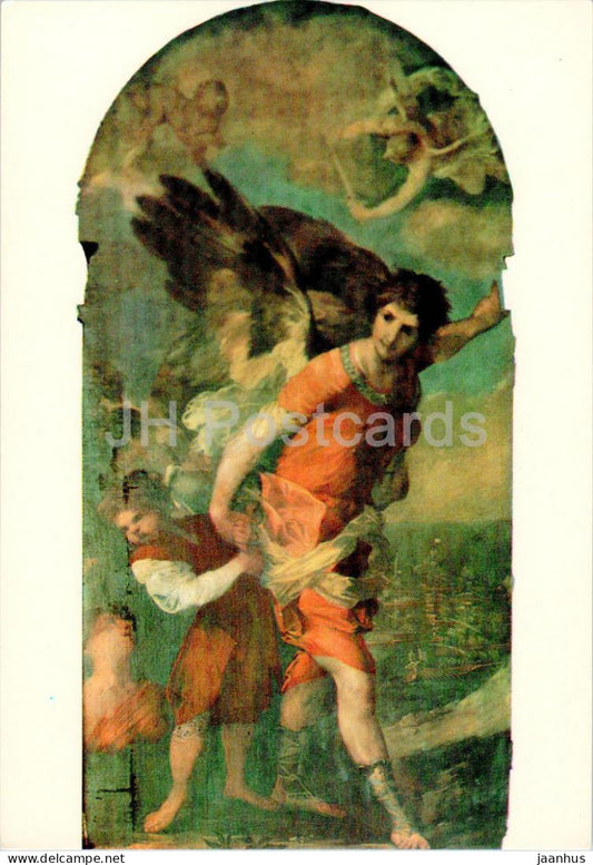 Painting by Francesco Maffei - Angelo custode - Chiesa SS XII Apostoli - 6463 - Italian art - Italy - unused - JH Postcards
