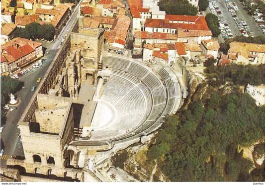 Orange - En avion au dessus du Theatre Antique - Ancient World - France - unused - JH Postcards