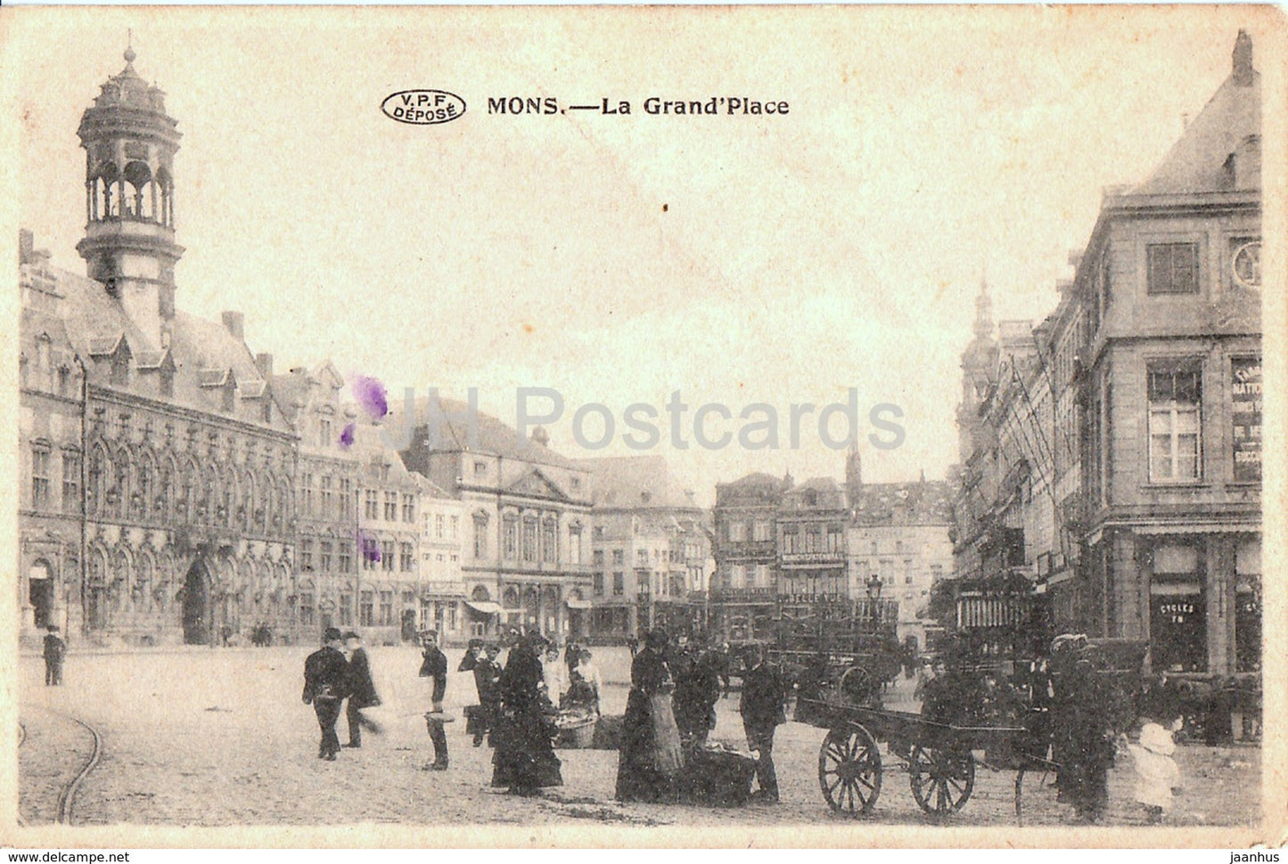 Mons - La Grand Place - old postcard - 1915 - Belgium - used - JH Postcards
