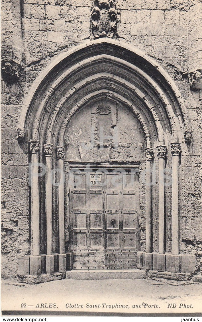 Arles - Cloitre Saint Trophime - Une Porte - 92 - cloister - old postcard - France - unused