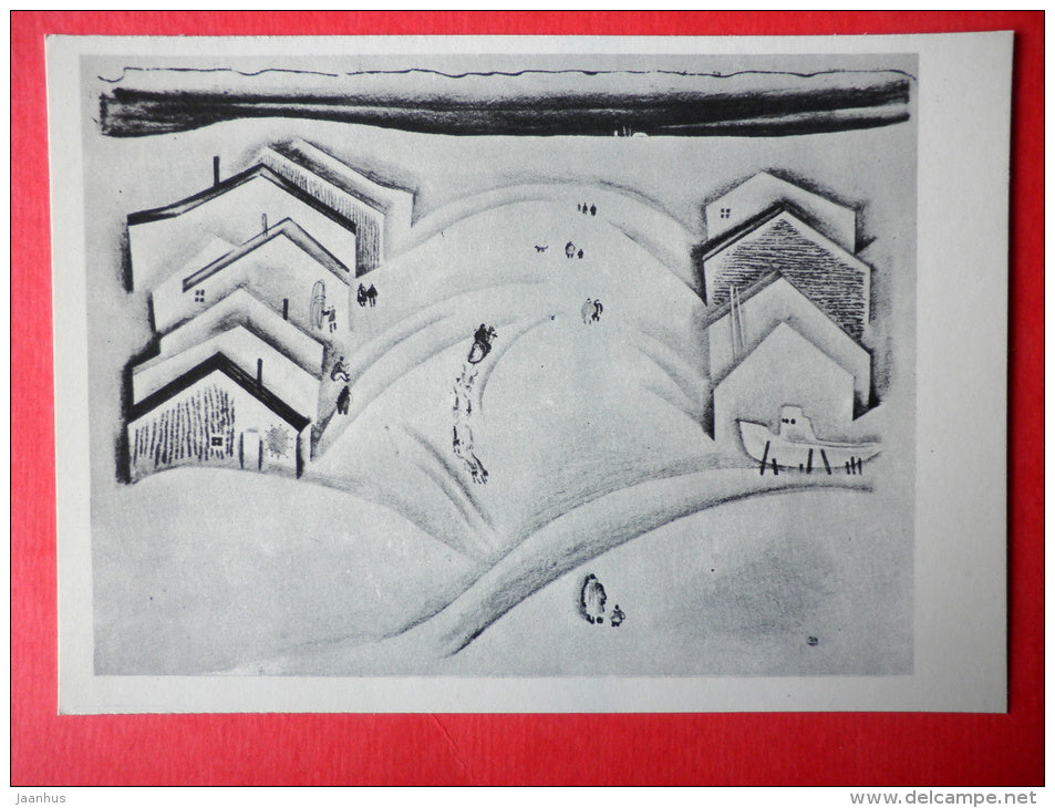 illustration by Vitaly Petrov - Festivities - Chukotka - 1977 - Russia USSR - unused - JH Postcards