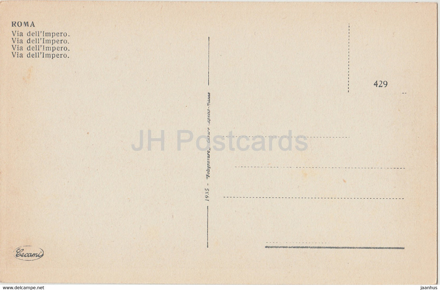 Roma - Rom - Via dell'Impero - alte Postkarte - Italien - unbenutzt