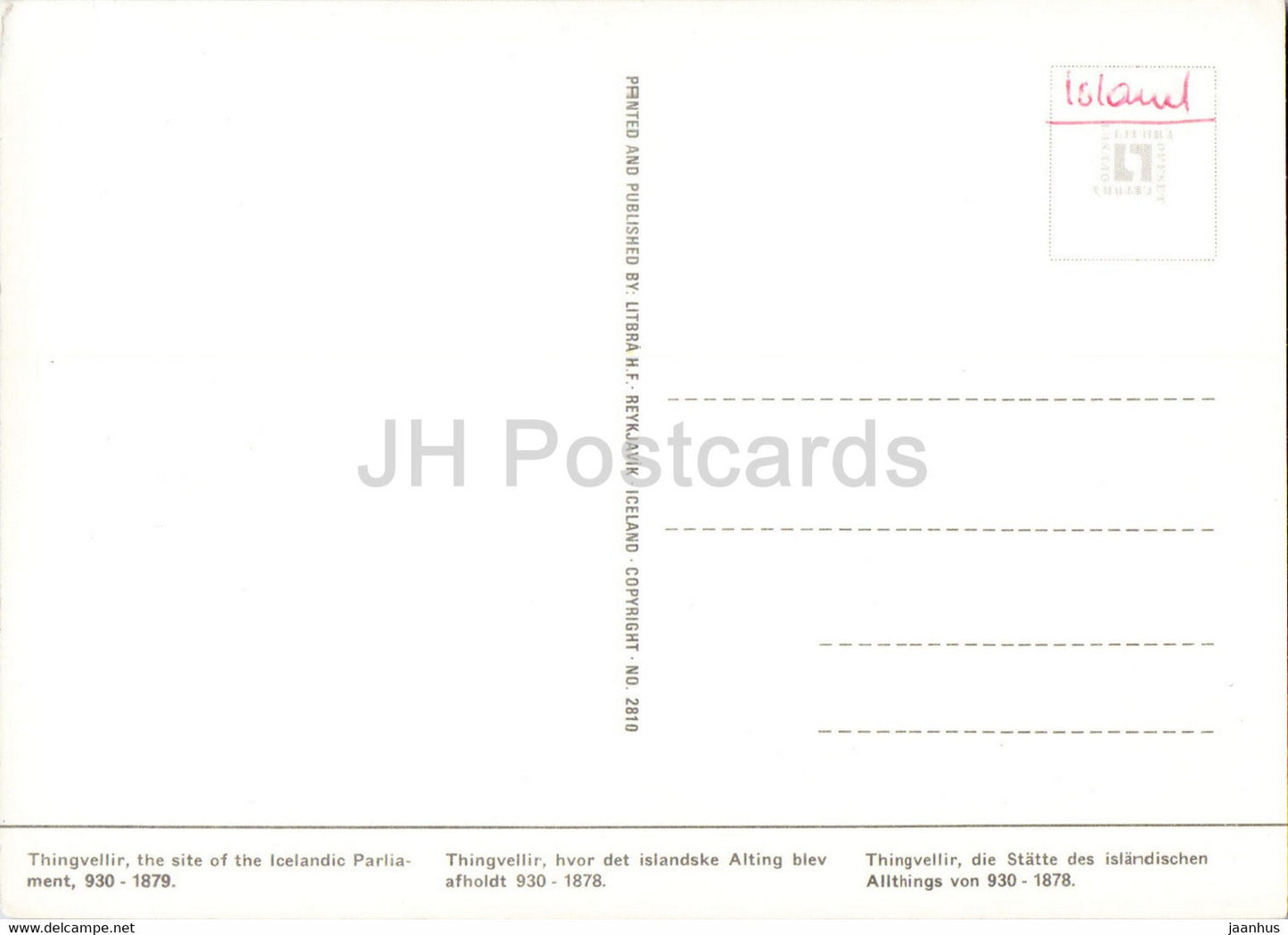 Thingvellir - The site of the Icelandic Parliament - Iceland - unused