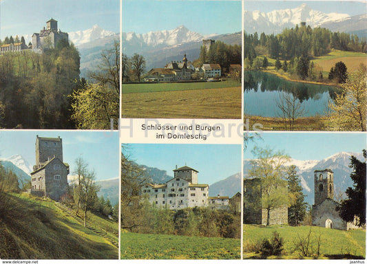 Schlosser und Burgen im Domleschg - Ortenstein - Ehrenfels - Rietberg - Alt und Neu Sins - castle - Switzerland - used - JH Postcards