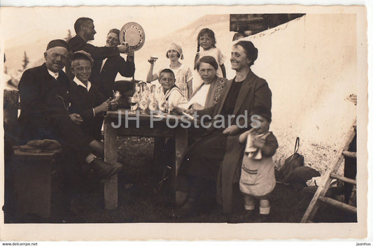 countryside celebration - group photo - old postcard -  unused - JH Postcards
