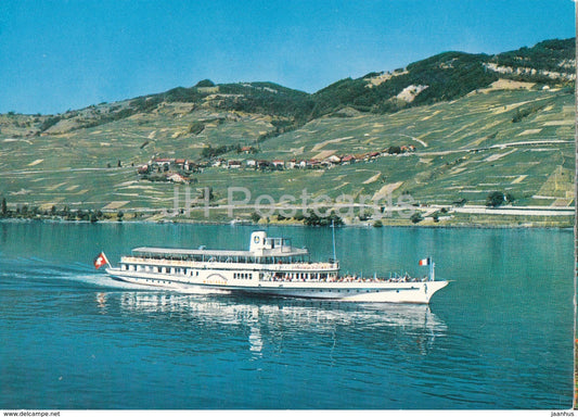 En Avion au dessus du - Lac Leman - MS - passenger ship - Switzerland - unused - JH Postcards